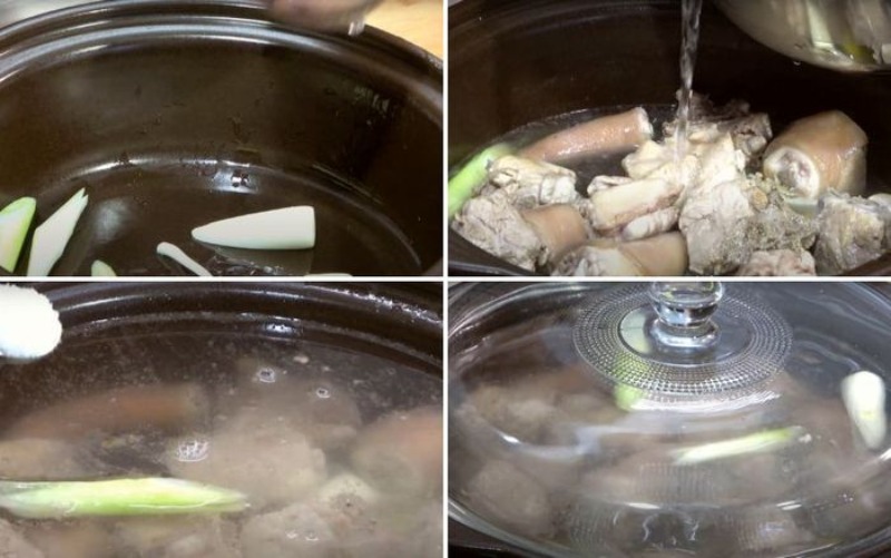 Các bước nấu đuôi heo hầm đậu đen