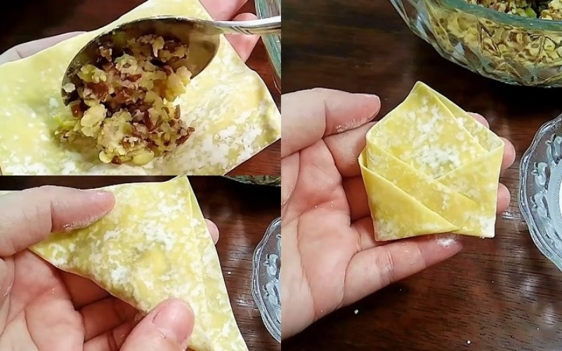 Hoành thánh gói đẹp mắt
