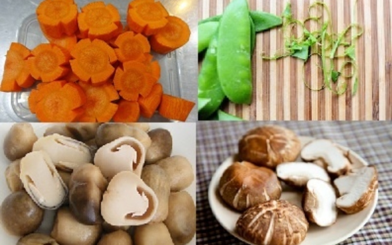 Sơ chế cà rốt, nấm