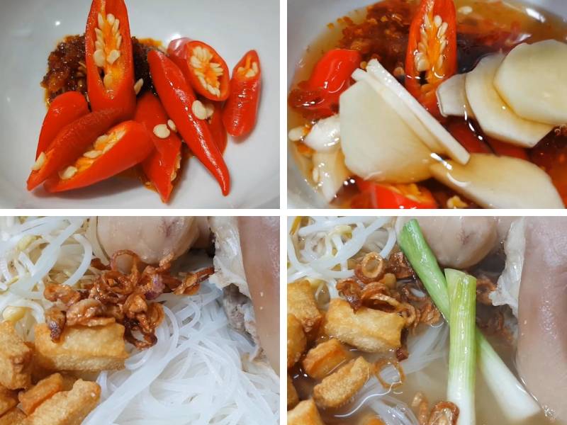 Pha nước chấm ăn cùng hủ tiếu