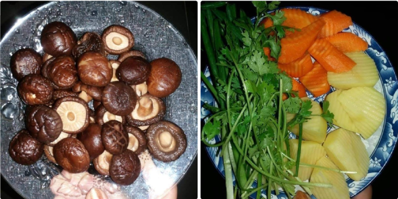 Cà rốt, khoai tây gọt vỏ, cắt nhỏ