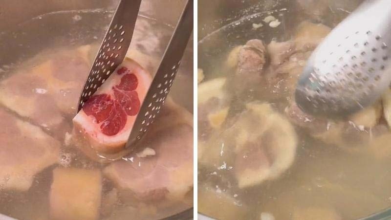 Công đoạn sơ chế đuôi bò