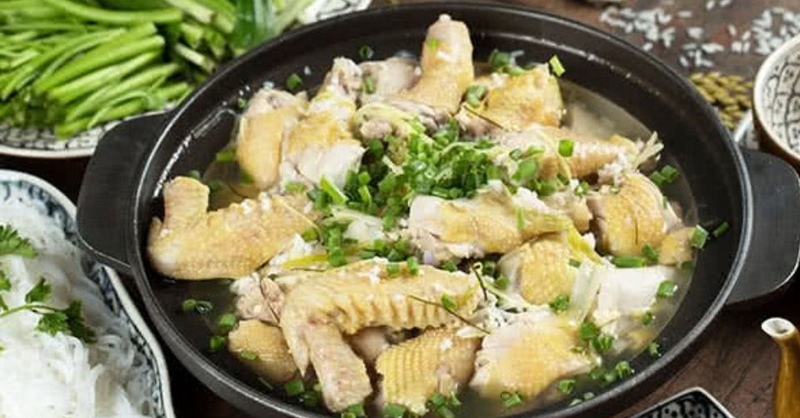 Món lẩu gà bỗng rượu