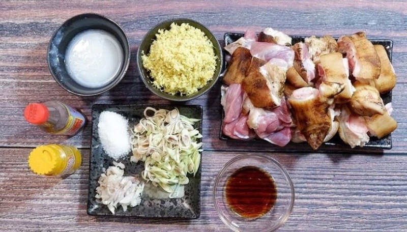 Nguyên liệu chính nấu lẩu giả cầy giò heo