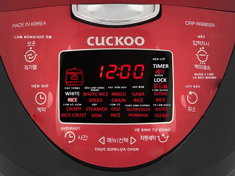 Các nút bấm tùy chọn trên nồi cơm điện