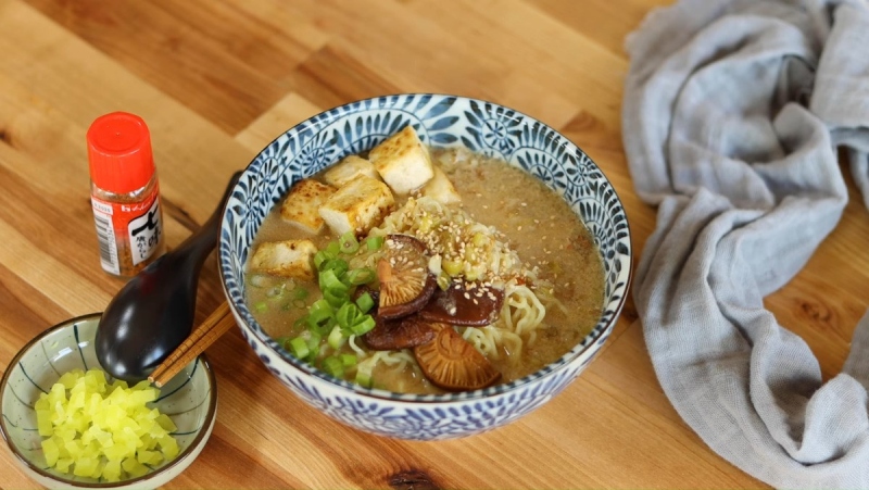 Thành phẩm món mì ramen miso thơm ngon