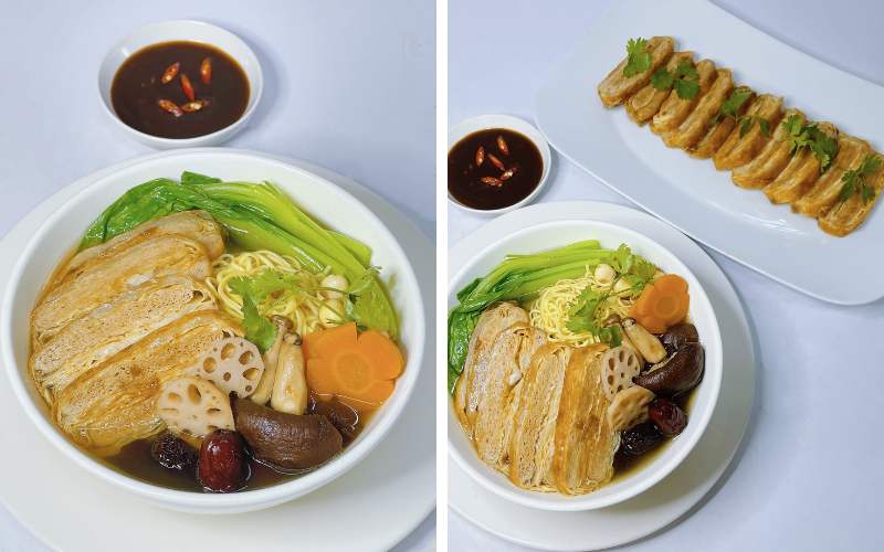Hoàn thành mì vịt tiềm hạt sen chay thanh đạm