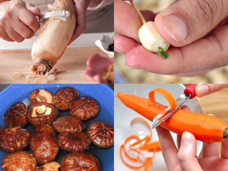 Sơ chế nguyên liệu làm mì vịt tiềm chay hạt sen 