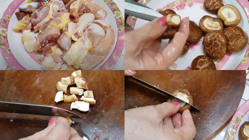 cắt nhỏ các nguyên liệu trước khi chế biến