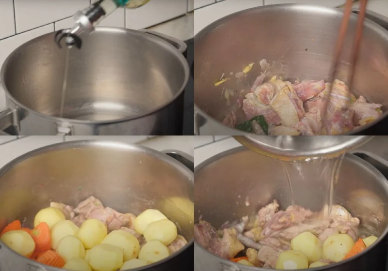 xào thịt gà với rau củ