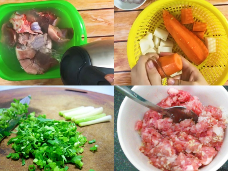 Sơ chế, rửa sạch nguyên liệu