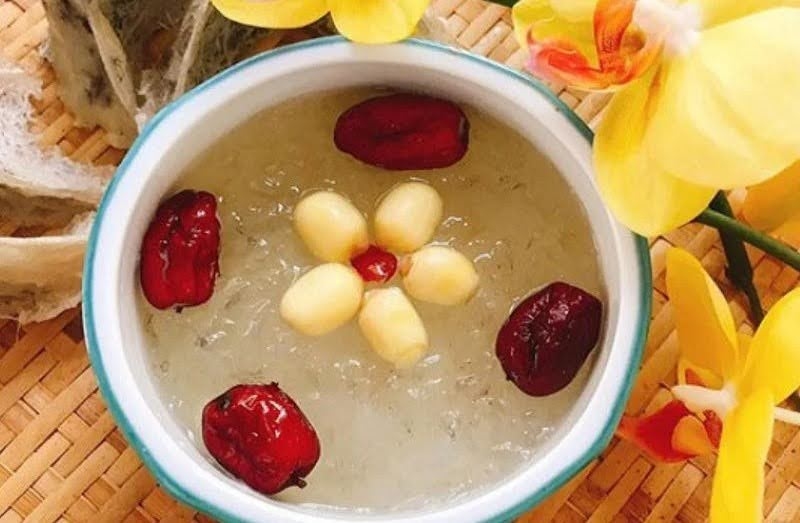 Chè nha đam táo đỏ thanh nhiệt, trình bày hấp dẫn