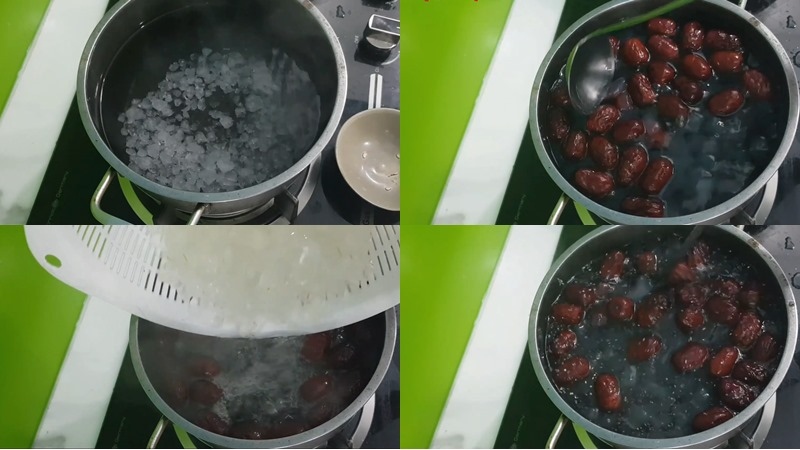 Nấu nha đam và táo đỏ thành món nước mát ngọt lành