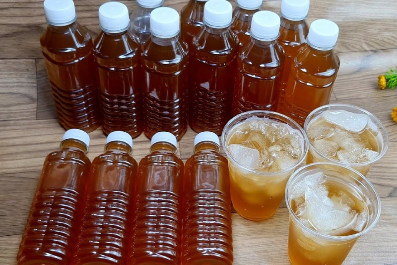 Nước sâm bảo quản trong chai mát