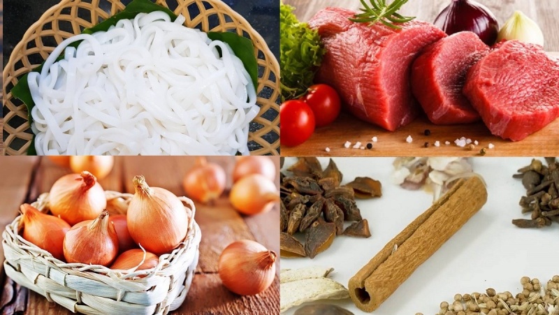 Các nguyên liệu làm phở bò
