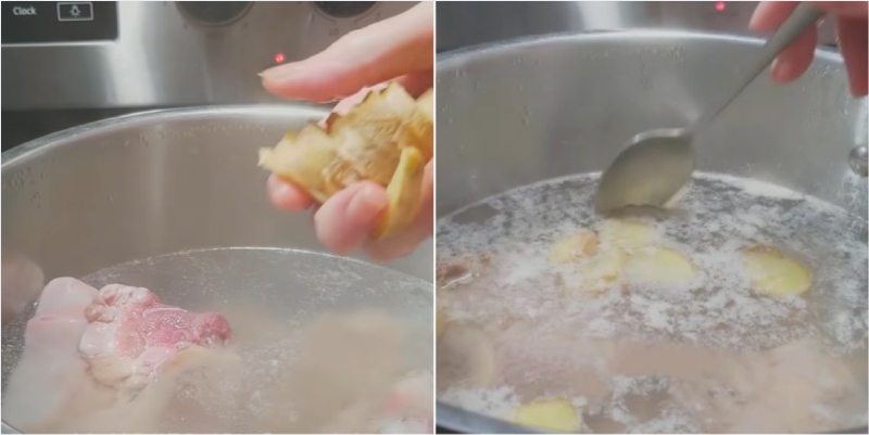 chần sơ xương bò