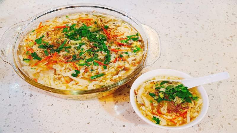 Thành phẩm món súp cua chay thơm ngon bổ dưỡng