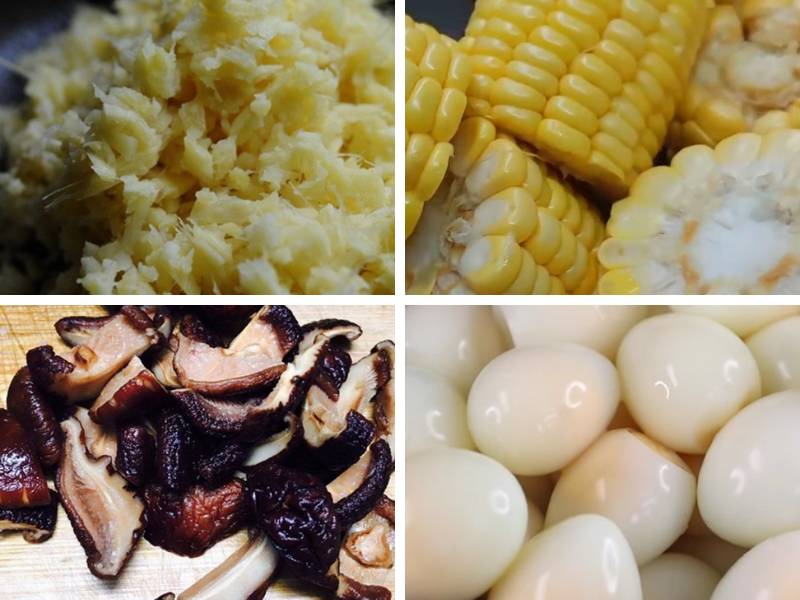 Sơ chế các nguyên liệu phụ làm súp cua óc heo