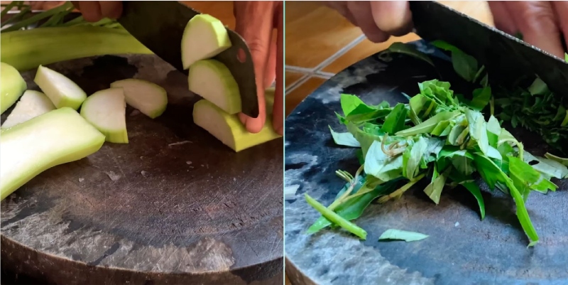 Thái bầu và rau răm