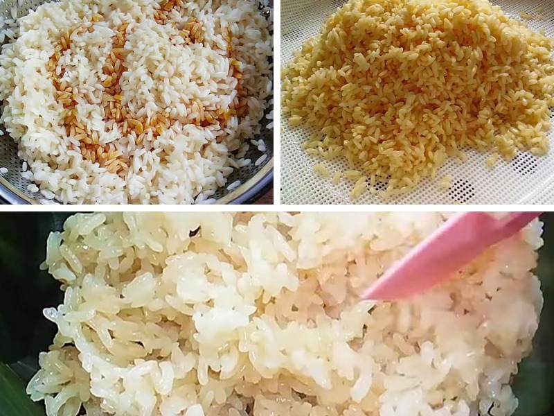Công đoạn hấp xôi