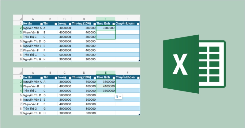 Sao chép công thức trong Excel