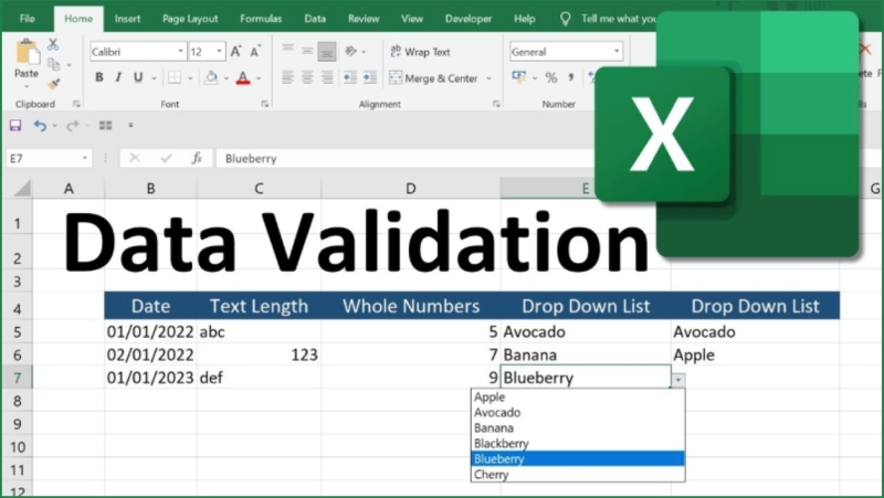 Bảng dữ liệu có danh sách chọn trong Excel bằng Data Validation