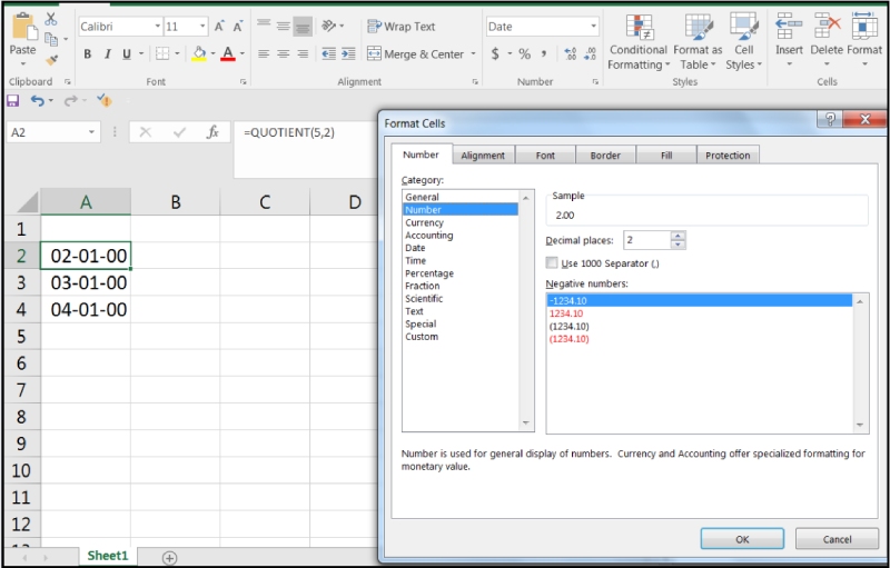 Excel hiển thị sai định dạng ngày do ô được áp dụng định dạng Number