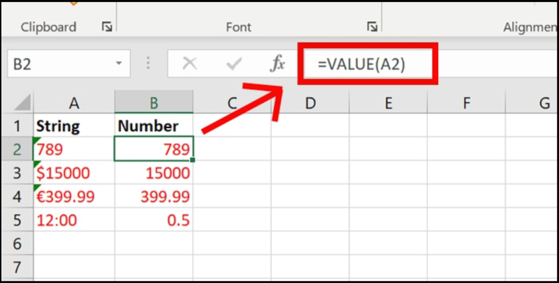 Hàm VALUE giúp chuyển đổi dữ liệu thành dữ liệu số