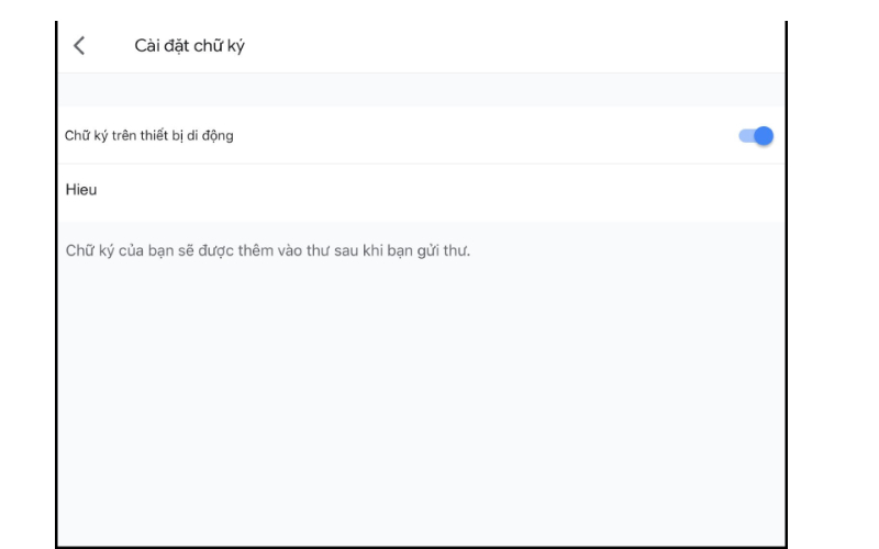 thêm hoặc chỉnh sửa chữ ký