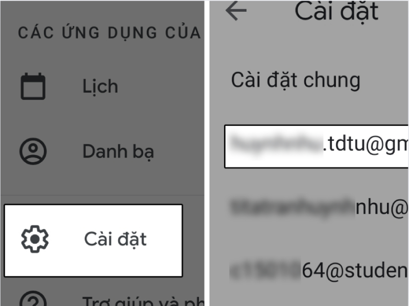 chọn tài khoản muốn thêm