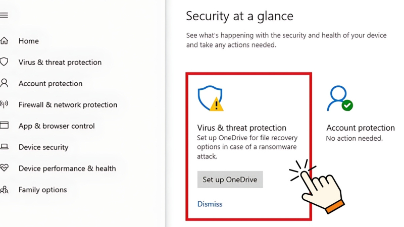 chọn virus & threat protection