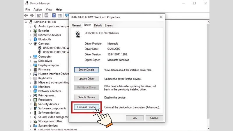Chọn "Uninstall Device" 