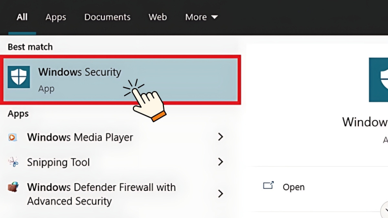 mở Windows Security