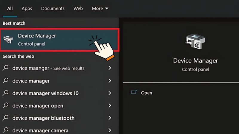 chọn Device Manager