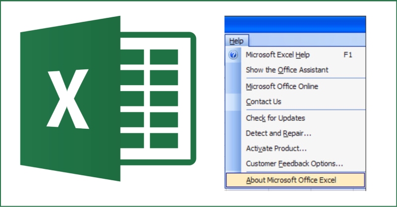 Kiểm tra phiên bản Excel thông qua trợ giúp