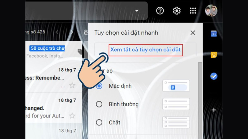 chọn xem tất cả cài đặt