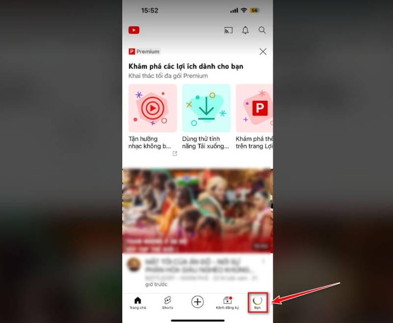 truy cập vào trang cá nhân trên youtube