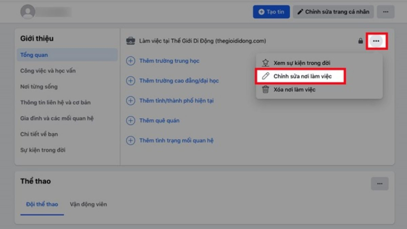 bấm lưu sau khi đã chỉnh sửa