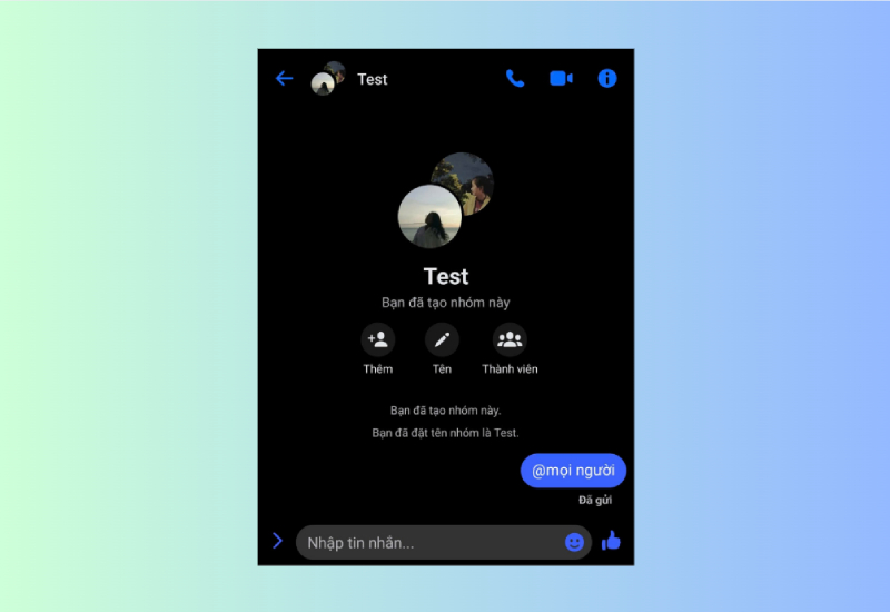 Tin nhắn tag mọi người trong nhóm chat Messenger