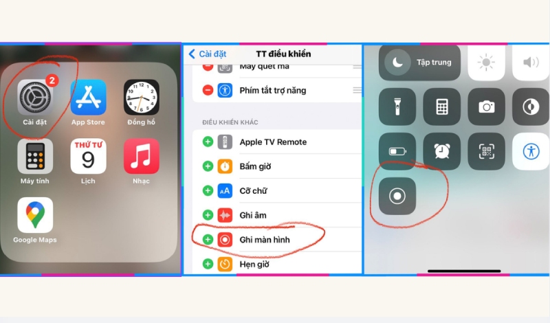 Cài đặt và bật tính năng ghi màn hình trên iPhone