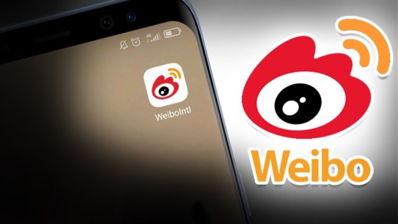 Ứng dụng Weibo hiển thị trên màn hình điện thoại