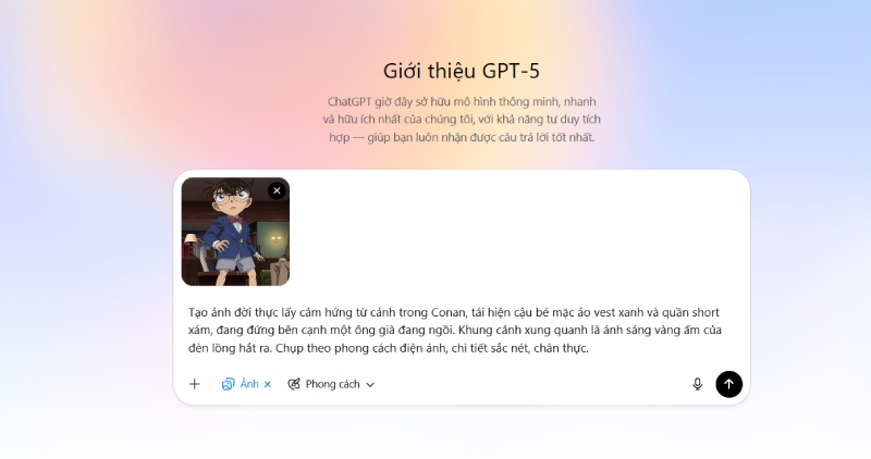 Nhập prompt tạo hình ảnh