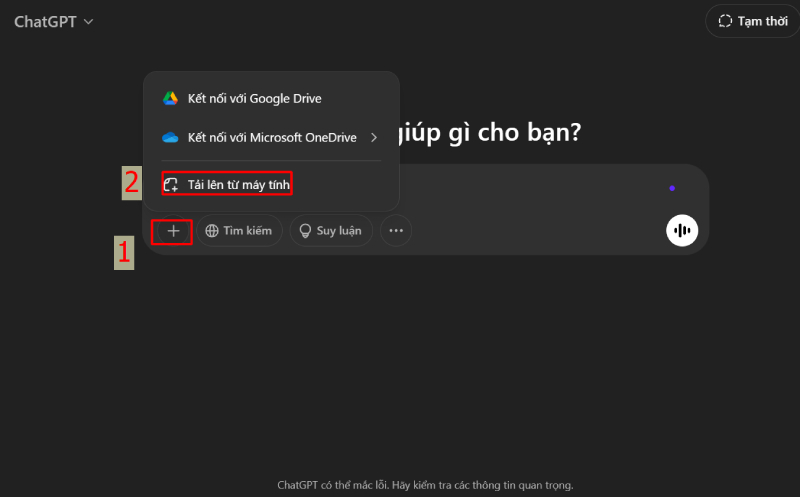 Chọn tải lên từ máy tính để tải ảnh