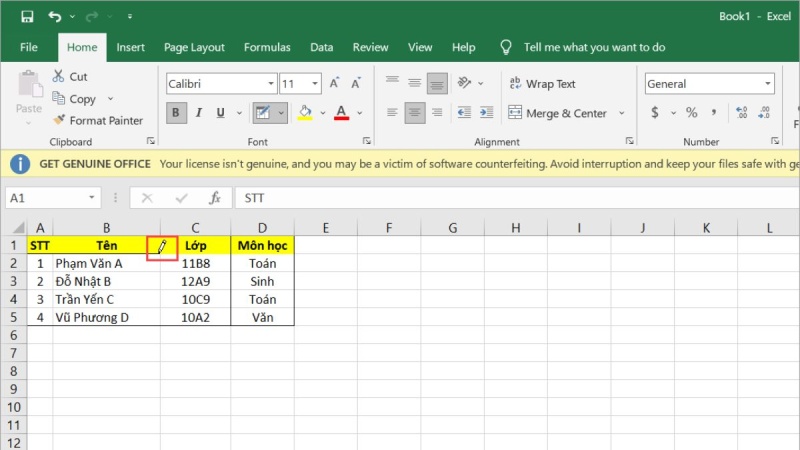 Vẽ khung viền trong Excel bằng Draw Border