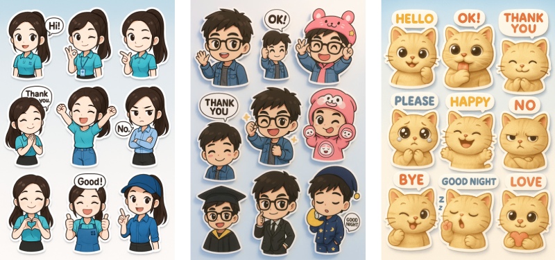Hàng loạt các sticker vui nhộn