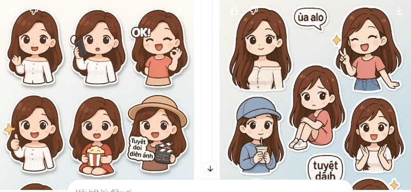 Hình ảnh đã xử lý xong, sticker cô gái dễ thương