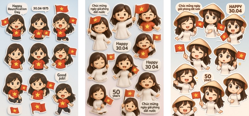 Mẫu sticker lễ 30/4