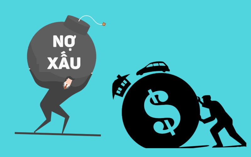 Minh họa người gánh nợ xấu và khó khăn tài chính