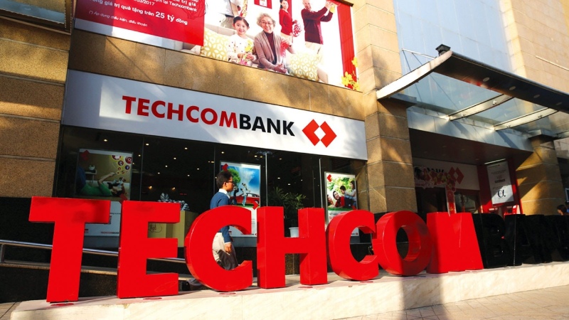 Mặt tiền chi nhánh ngân hàng Techcombank