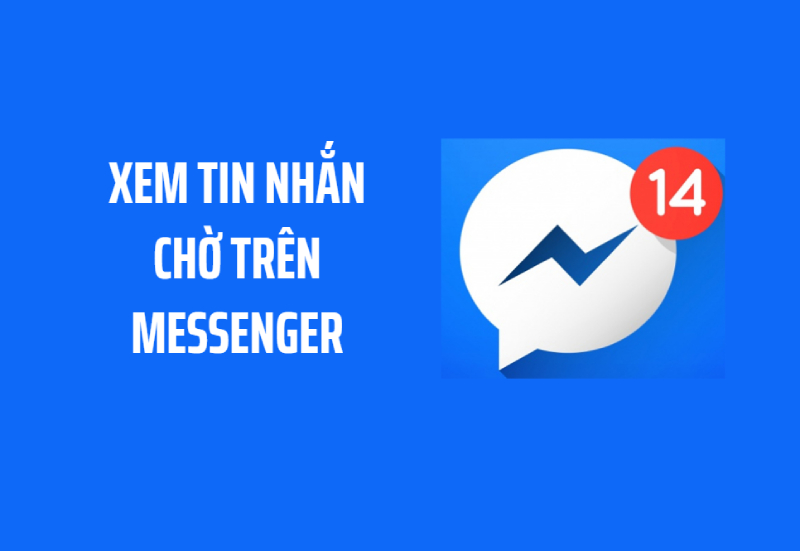 Logo Messenger với dòng chữ xem tin nhắn chờ